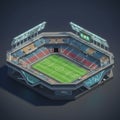 Hexagonal stadium model featuring extensive seating in multicolored rows Royalty Free Stock Photo
