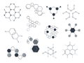 Hexagonal structures. Chemical molecular symbols. Science technology signs. Complex constructions. Abstract geometric