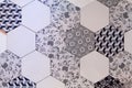 Hexagonal tile mosaic background design Royalty Free Stock Photo