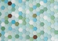 Hexagonal tiles arranged in a honeycomb Royalty Free Stock Photo
