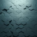 Hexagonal tiles in a 3D pattern create a seamless surface with varying elevations. Royalty Free Stock Photo