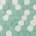 Hexagonal tiles form a seamless pattern, alternating between light turquoise and Royalty Free Stock Photo