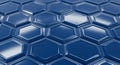 Hexagonal tiles with a glossy, reflective surface arranged in a geometric pattern. Each Royalty Free Stock Photo