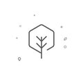 Hexagonal tree simple vector line icon. Tree sign isolated on white background. Editable stroke Royalty Free Stock Photo