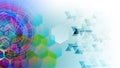 Hexagonal and tringle future technology concept abstract background Royalty Free Stock Photo