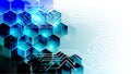 Hexagonal and tringle future technology concept abstract background Royalty Free Stock Photo