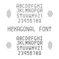 Hexagonal vector font with numerals in normal and bold style