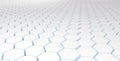 Hexagonal white blue background 3d-illustration Royalty Free Stock Photo