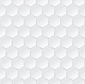 Hexagonal white semless background with 3d effect