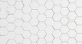 Hexagonal white tiles form a seamless, geometric pattern. Each tile features precise, Royalty Free Stock Photo