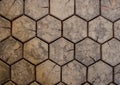 Hexagonal wooded paved ground Royalty Free Stock Photo