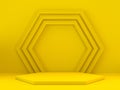 Hexagonal yellow podium 3D