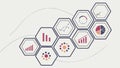 Hexagons with Business Charts and Graphs, vector design Generative AI Royalty Free Stock Photo