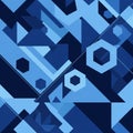 Hexagons, and parallelograms are arranged to create a dynamic Royalty Free Stock Photo