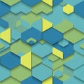 Of hexagons and parallelograms in shades of blue, green, and Royalty Free Stock Photo