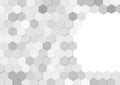 Vector Grey Hexagons Pattern in White Background