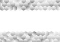 Shining Grey Hexagons Texture Frame in White Background Royalty Free Stock Photo
