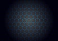 Abstract Shining Blue Hexagons Mesh in Black Background Royalty Free Stock Photo