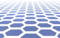 White Hexagon mesh in perspective over blue background