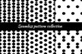 Hexagons, rhombuses diamonds lozenges seamless patterns collection. Folk prints. Ethnic ornaments set. Tribal wallpapers