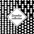 Hexagons, rhombuses, diamonds seamless patterns collection. Folk, ethnic, tribal ornaments. Geometrical backgrounds set