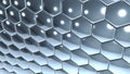 Hexagons silver geometric background, steel chrome honeycomb pattern