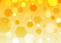 Vector Abstract Hexagons Texture in Yellow Gradient Background Royalty Free Stock Photo