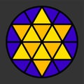 Hexagram leadlight impression