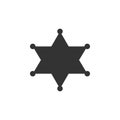 Hexagram sheriff icon isolated. Flat design