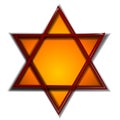 Hexagram Symbol in Red Gold Royalty Free Stock Photo