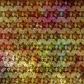 Hexagrams, david stars pattern old metalic background Royalty Free Stock Photo