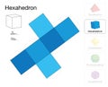Hexahedron Platonic Solid Template Paper Model Royalty Free Stock Photo