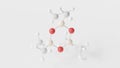 hexamethylcyclotrisiloxane molecule 3d, molecular structure, ball and stick model, structural chemical formula organosilicon Royalty Free Stock Photo