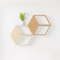 Hexegon shelf copy space,decorative object