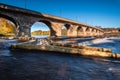 Hexham Bridge and Fish Pass Royalty Free Stock Photo