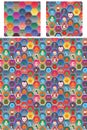 Hexogon colorful christmas day seamless pattern Royalty Free Stock Photo