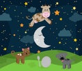 Hey Diddle Diddle Nursery Rhyme Landscape Royalty Free Stock Photo