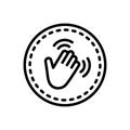 Black line icon for Hey, finger and acknowledge