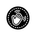 Black solid icon for Hey, finger and goodbye