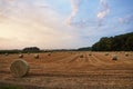 Hey stack on the farm field in Belgium, Europe Royalty Free Stock Photo