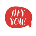 Hey You! message bubble red Royalty Free Stock Photo