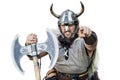 Hey You! Portrait of the furious strong angry viking Royalty Free Stock Photo