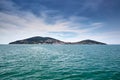 Island with houses in the sea, Blue sea and blue sky.