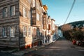 Heybeliada (Halki) Island historical houses, narrow streets. Ottoman Era in Istanbul, Turkey Royalty Free Stock Photo