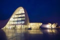 Heydar Aliyev Center building on a January night. Baku