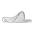 Heydar Aliyev Center modern building illustration black and white.