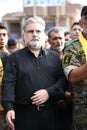 Hezbollah`s deputy in the Lebanese parliament `nawaf moussawi` During the funeral ceremony Royalty Free Stock Photo