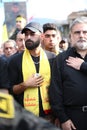 Hezbollah`s deputy in the Lebanese parliament `nawaf moussawi` During the funeral ceremony Royalty Free Stock Photo