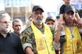 Hezbollah`s deputy in the Lebanese parliament `nawaf moussawi` During the funeral ceremony Royalty Free Stock Photo