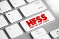 HFSS (High Fat Salt Sugar) acronym - term for food and beverage products which are high in saturated fa